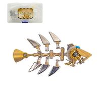 JEBU Kit de modèle 3D en métal pour adultes, puzzle 3D en métal à faire soi-même, modèle de poisson osseux, 100 pièces puzzle 3D à faire soi-même, casse-tête animal, décoration d'intérieur