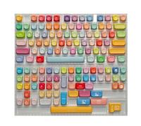 jebyltd Ergonomic 132Key Keycap Set with Colorful Graphics PBTs Construction Dyes Sub Printed for MX Switches Keyboards PBT Keycaps with Dyes Sublimations