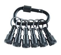 jebyltd Lot de 6 porte-embouts porte-clés 6,35 mm - Porte-perceuse portable - Mousqueton - Tige hexagonale - Embouts à changement rapide