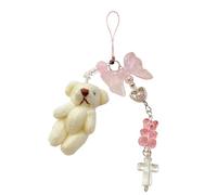jebyltd Y2K Chaîne avec pendentif en forme de cœur et ours en forme de nœud pour téléphone portable