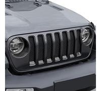 JeCar Inserts de calandre avant et kit de couvre-phare compatibles avec Jeep Wrangler 2018-2023 JL & Unlimited - Noir