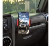 JeCar JK Support de téléphone multifonction 2 en 1 pour téléphone et talkie-walkie pour Jeep Wrangler 2007-2010 JK JKU Rouge