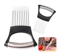 Jecdfs 2 Pièces Support à Oignons en Acier Inoxydable pour Trancher，Porte Oignon en Acier Inoxydable, Accessoire de Cuisine Multifonction 2025 avec Support Amélioré pour Trancher