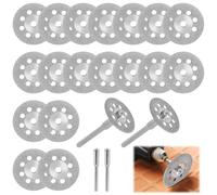 Jecdfs 20pcs Mini Disque Diamant à Tronçonner pour Dremel, Mini disques diamantés avec 4pcs 3mm pour la pierre, le verre, le carrelage, la céramique, le marbre & plus - Accessoires professionnels