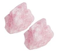 Jecdfs 2pcs Grands cristaux de quartz rose brut,quartz rose pierre naturelle, Méditation et Décoration, Pierre d'Eau Reiki de Qualité Supérieure, Taille 3 à 5 cm - pour Bijouterie et Feng Shui