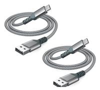 Jecdfs Câble USB C Chargeur Rapide 3A, Cordon USB A vers USB C Tressé en Nylon Longueur 1m Lot de 2, Recharge et Synchronisation pour Smartphones Tablettes Ordinateurs Voiture Maison Bureau