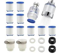 Jecdfs Pack de 2 Filtres à Eau pour Robinet, filtre pour robinet de cuisine, filtre anti calcaire robinet, Élimination Efficace du Chlore et des Métaux Lourds