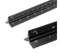 Jecdfs Règle Triangulaire en Aluminium pour Architectes et Dessinateurs - Noir - Échelles 1:20 1:25 1:50 1:75 1:100 1:125 - Règle Technique Précise pour Étudiants et Ingénieurs