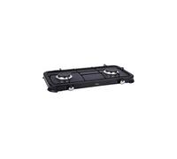 Jecg2702 alimenté au gaz 2 foyers gril inox noir