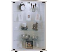 Jecka Vitrine armoire d'angle avec 2 portes vitrées, blanc.