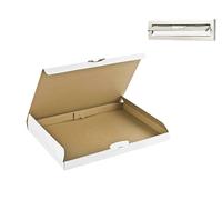 JECO - Lot de 100 Boites postales extra plates blanches 255x190x30 mm boite carton expédition format lettre épaisseur 3cm 30mm