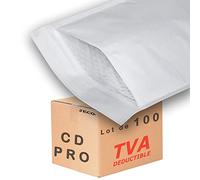 Jeco - Lot de 100 enveloppes à bulles d'air kraft blanches taille CD int. 170 x 160 mm pochettes matelassées d'expédition PRO