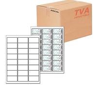 Jeco - Lot de 100 planches de 24 étiquettes autocollantes pour timbres 63,5 x 33,9 mm compatibles « Montimbreenligne » (L7159), soit 2400 étiquettes personnalisables et imprimables