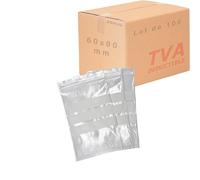 Jeco - Lot de 100 sachets à fermeture zip format 6 x 8 cm : 60 x 80mm 3 bandes blanches d'écriture 50µ - qualité alimentaire