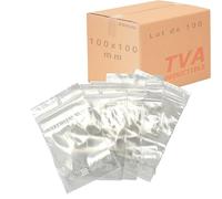 Jeco - Lot de 100 sachets à fermeture zip transparent format 100 x 100 mm : 10 x 10 cm 50µ - qualité alimentaire