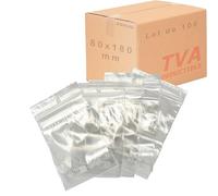 Jeco - Lot de 100 sachets à fermeture zip transparent format 80 x 180 mm : 8 x 18 cm 50µ - qualité alimentaire