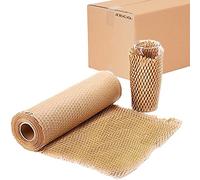 Jeco - Lot de 2 rouleaux de papier kraft en nid d’abeille 40cm x 100m emballage écologique pour protection, rembourrage, emballage cadeaux, déménagement, remplace Le Film Bulles