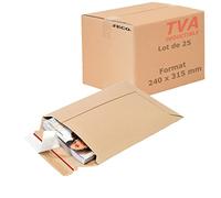 Jeco - Lot de 25 enveloppes en carton d'expédition marron taille 240 x 315mm 450g/m² pochette rigide et résistante avec fermeture auto-adhésive