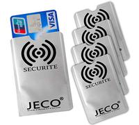 JeCo - Lot de 5 Protections Carte Anti-RFID/PAIEMENT sans Contact étui Carte Bleue, Visa, Master Card