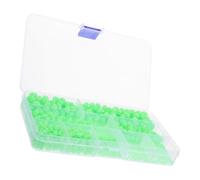 JECOMPRIS 1 Boîte Perles Phosphorescentes Ovales en Plastique Vert Clair pour Appâts, Visibilité Nocturne Améliorée, Fixation Sécurisée, Kit Grosse Capacité pour Pêche en Eau Douce de Nuit