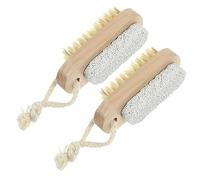 JECOMPRIS 1 Brosse De Exfoliante Double Face Avec Pierre Brosse De Bain Portable Pour Éliminer Peaux Mortes Et Masser Corps Outil De Soins Personnels Pour Nettoyage Complet 2 Pièces