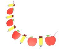 JECOMPRIS 1 Ensemble Bannière de Rentrée Scolaire avec Pommes et Crayons Décoration de Classe Accueil pour Élèves et Enseignants