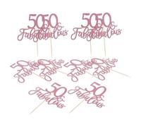 JECOMPRIS 10 Pièces Décorations de Gâteau Pailletées pour Anniversaires et Mariages pour Cupcakes et Desserts