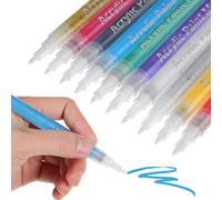 JECOMPRIS 10 Pièces Stylos à Peinture Acrylique, Séchage Rapide | Adhérence Multi-surfaces, Pointe Solide, pour Cuir, Coquilles D’œufs, Loisirs Créatifs et Cartes