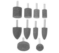 JECOMPRIS 10 Têtes de Meulage en Corindon Brun, Cylindriques et Coniques, pour Meule Électrique Rotative, Embouts de Polissage et Meulage Métal, Kit 10 Pièces, Usage Industriel et Bricolage