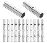 JECOMPRIS 100 Connecteurs à Sertir Galvanisés Épissure Bout à Bout 100 Pièces Cosses Électriques pour Fils Borne de Connexion Rapide Réparation Automobile et Câblage Marin Résistance