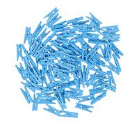 JECOMPRIS 100 pièces Mini Clips Naturels Colorés de Bleu pour Photos Arts et Décorations Pinces Utilitaires Polyvalentes pour Projets et Accrochage de Photos