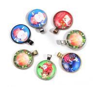 JECOMPRIS 100 Pièces Stickers Verre de Noël Cabochons Santa Claus et Décoration pour DIY Effet pour Ornements Festifs