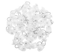 JECOMPRIS 100 Roulettes Silencieuses à Double Galet 12 MM pour Rail de Rideau Coulissant Crochets en Plastique Blanc Accessoires pour Fenêtres et Portes Système Solide et Fluide