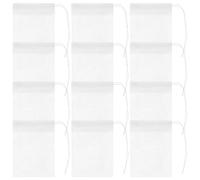 JECOMPRIS 100 Sachets D'infuseur à Thé Vides en Tissu Non Tissé Blanc, Usage Unique, Adaptés aux Matières de Soupe et Tranches de Fruits, pour Noël et Occasions Spéciales