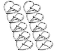 JECOMPRIS 10pcs Accessoires de Boucle de Cœur en Alliage Argenté pour Ceinture, Boucle à Ardillon Unique, Compatible Polyvalente pour Tenue Décontractée et Formelle