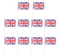 JECOMPRIS 10pièces Lot de Drapeaux du Royaume-uni sur Bâtons Drapeaux à Main Réutilisables pour Célébrations Fêtes et Parades Décoration Patriotique