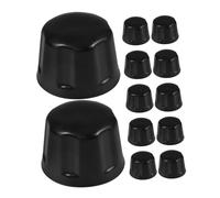 JECOMPRIS 12 Pièces Accessoires VTT carples de Voitures Couverture de Remplacement de Roue enjoliveurs de Roue Pavé palier Chapeau de roulement de remorque Caoutchouc Black