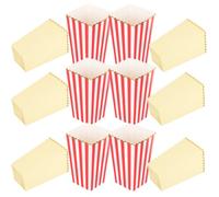 JECOMPRIS 12 pièces Boîte à Popcorn Contenants Classiques pour Soirée Cinéma et Événements Pratique et pour Snacks et Bonbons Design Élégant avec Rayures Rouges et Bord Doré
