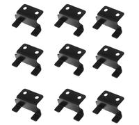 JECOMPRIS 12 Pièces Crochet Mural Noir en Fer avec Boucle en Acier Inoxydable, Support Robuste à Clip Suspendre Rapide de Carreaux, Cuisine et Maison