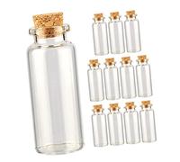 JECOMPRIS 12 pièces Mini Flacons Verre avec Bouchon Liège Bouteilles Vides pour DIY Souhaits Stockage et Décoration Petites Fioles Verre avec Bouchons Naturels pour Mariages et