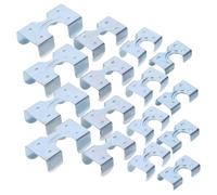JECOMPRIS 16 Pièces Serrage-câble en Acier Serrage-câble à Câble Métallique Double Extrémité Galvanisé Argenté 8-10mm 10-12mm 12-14mm 14-16mm pour Corde et Câble Métallique, Bricolage