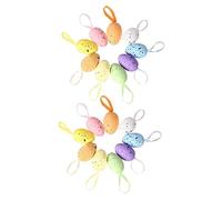 JECOMPRIS 18 Pcs Set de Décorations de Pâques Suspendues Ornements Œufs Décoratifs Résistants pour Joyeux Pâques pour et Activités Manuelles