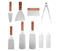 JECOMPRIS 1ensemble Acier Inoxydable BBQ Griddle Outils Cuisson Kit Accessoires Barbecue Extérieur et Cuisine Rangement Facile Multifonctionnels