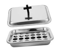JECOMPRIS 1ensemble Plateau De Communion Acier Avec Et Couvercle Multi- Pour Églises Célébrations Religieuses Et Réunions Familiales