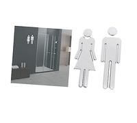 JECOMPRIS 1paire Autocollants Miroir Pour Signalisation Femmes Décoration Adhésive Pour Salle De Bain Ou Bar