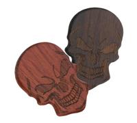 JECOMPRIS 2 Médiators en Bois pour Guitare Électrique et Folk, Design Crâne Unique, Facile à Utiliser Ranger, Accessoires pour Guitaristes Passionnés