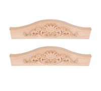 JECOMPRIS 2 Pièces Applique en Bois Sculpté Style Européen Élégant pour Meubles, Panneau Décoratif Réutilisable 29x8cm, pour Armoires et Portes de Placard en Chambre ou Salon