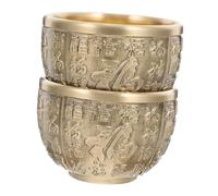 JECOMPRIS 2 pièces Bol Laiton Décoratif Vintage pour Bureau Bol Au Trésor Multifonction pour Rangement et Décoration de Bureau Élégant et Pratique