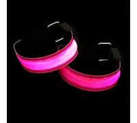JECOMPRIS 2 Pièces Bracelet Réfléchissant LED en Nylon Souple pour Course Nocturne Pile Bouton, Brassard de Sécurité Longue Durée pour Jogging et Marche