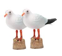 JECOMPRIS 2 pièces Figurines Mouette Décoratives Plastique Statue Oiseau Petite Ornements Réalistes pour Maison Bureau et Jardin